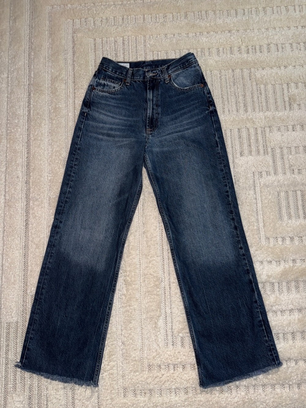 Zara Wide Leg Dark Wash Jeans